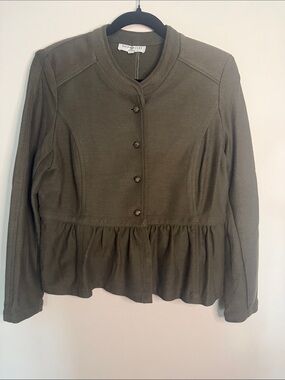 kate rosy olive peplum blazer jacket